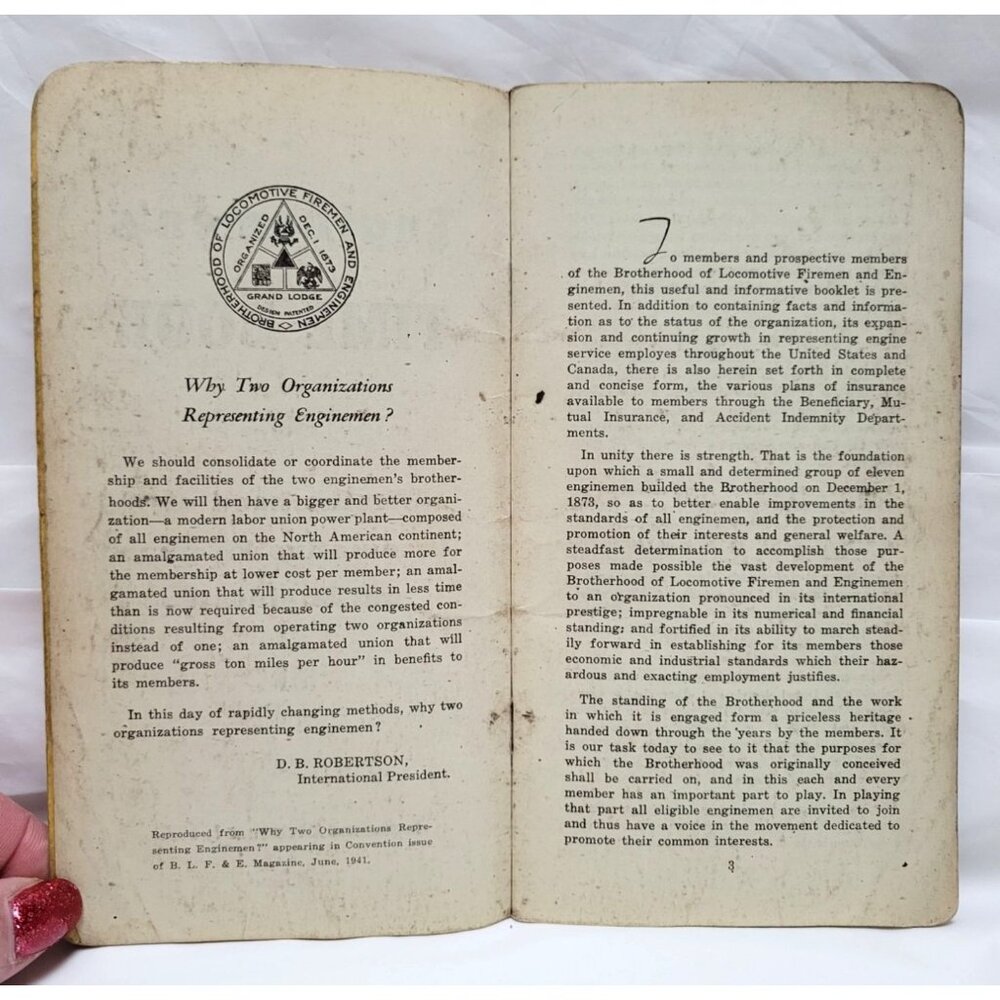 Vintage 1943 Enginemen's Time Book Brotherhood of Locomotive Firemen & Enginemen - Picture 3 of 12